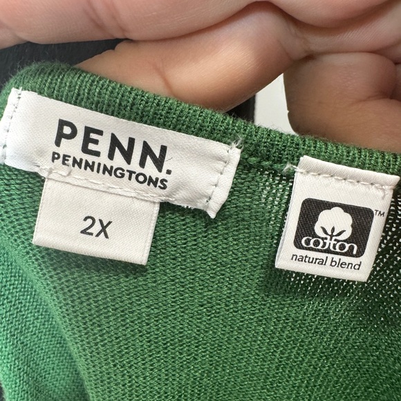 Pennington's PENN Boat Neck Cotton Sweater Green - Picture 5 of 8